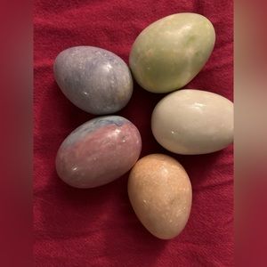 Set of 5 Polished “Granite” Eggs in various colors